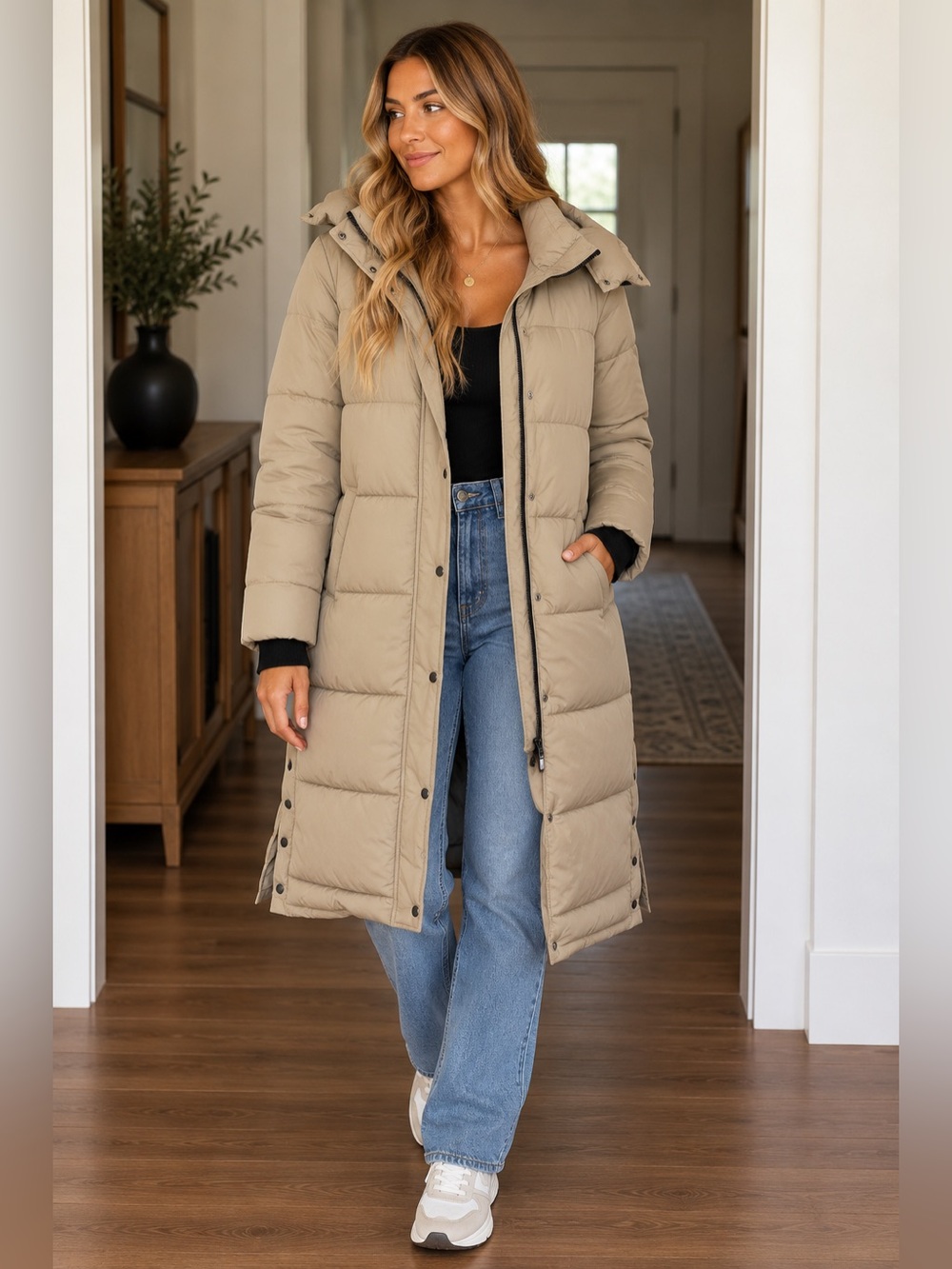 Women's Long Quilted Puffer Coat